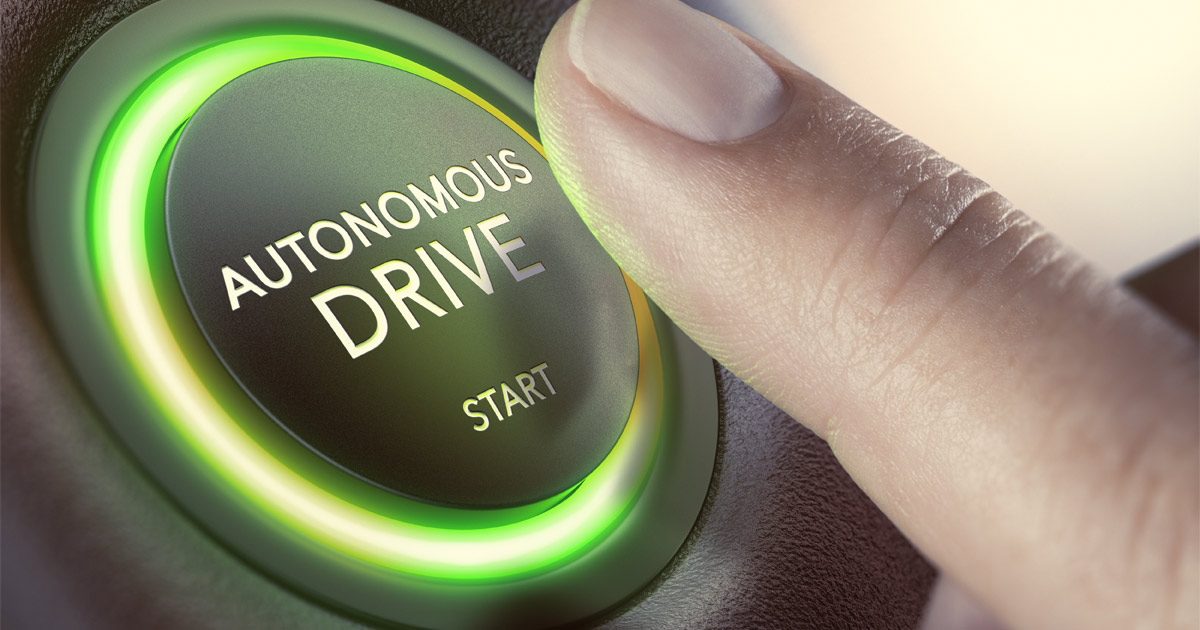 Autonomous drive start button in car