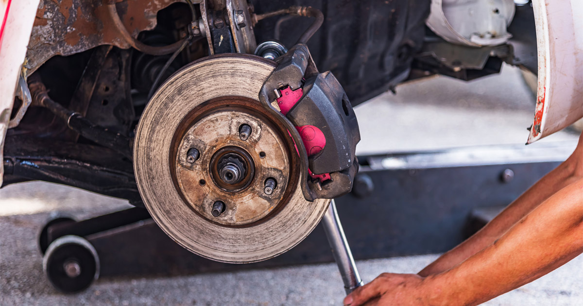 Replacing brakes on an older car