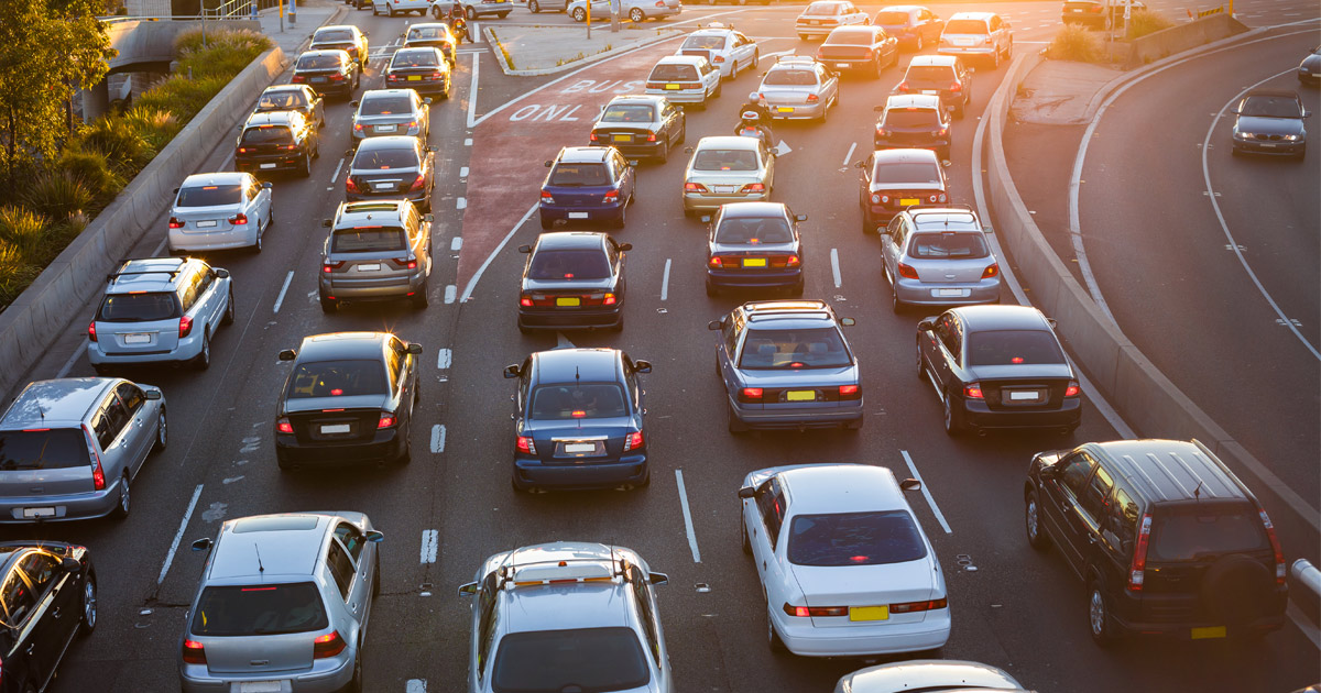 Bumper to bumper traffic in Maryland