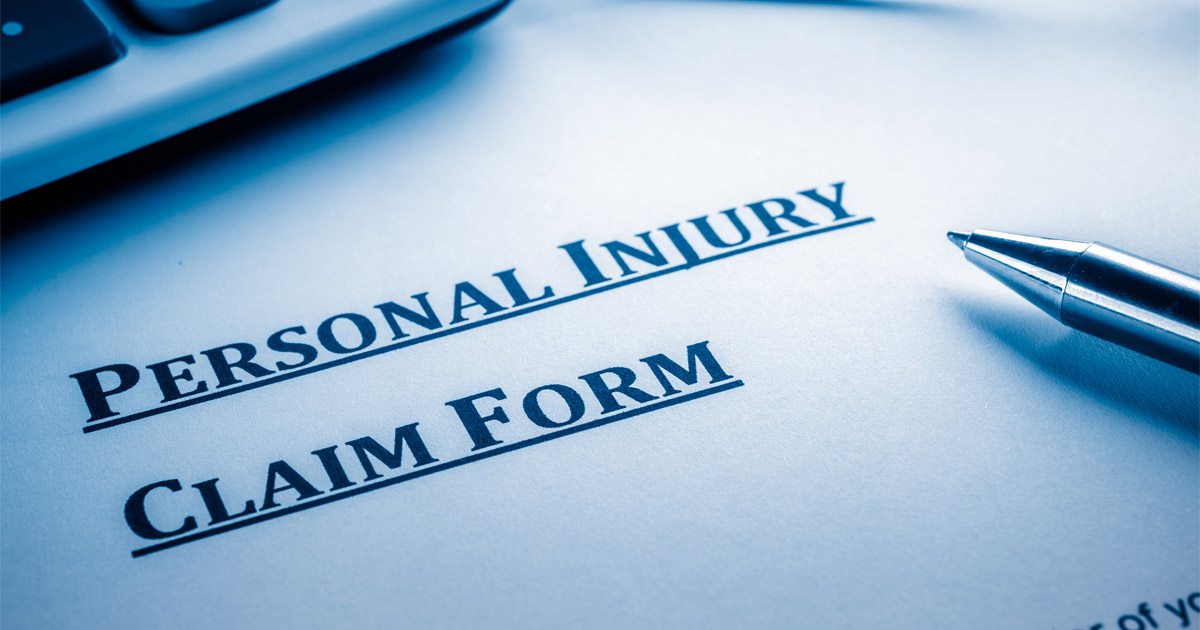 Personal injury claim form