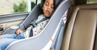 sleeping child in car seat
