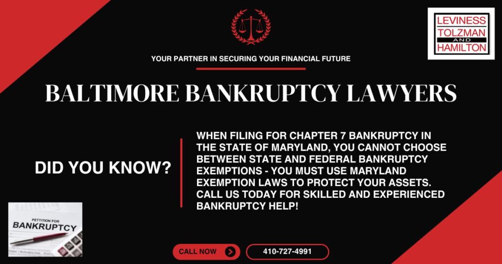 chapter 7 bankruptcy exemption laws for Maryland